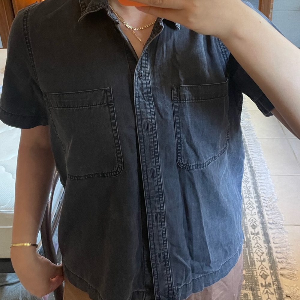 Madewell boxy button up tee